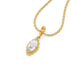 Vintage Marquise Lab Grown Diamond Pendant - Perspective View