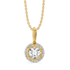 Twisted Round Halo Lab Grown Diamond Pendant - front View
