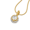 Twisted Round Halo Lab Grown Diamond Pendant - Perspective View