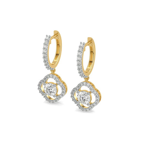 Flora Halo Drop Lab Grown Diamond Hoops