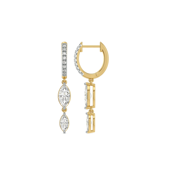 Marquise Drop Lab Grown Diamond Hoops