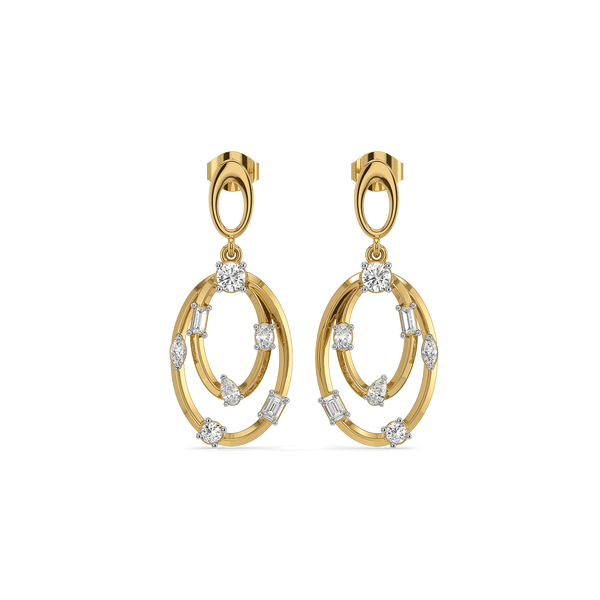 Dual Loop Lab Grown Diamond Drop Earrings