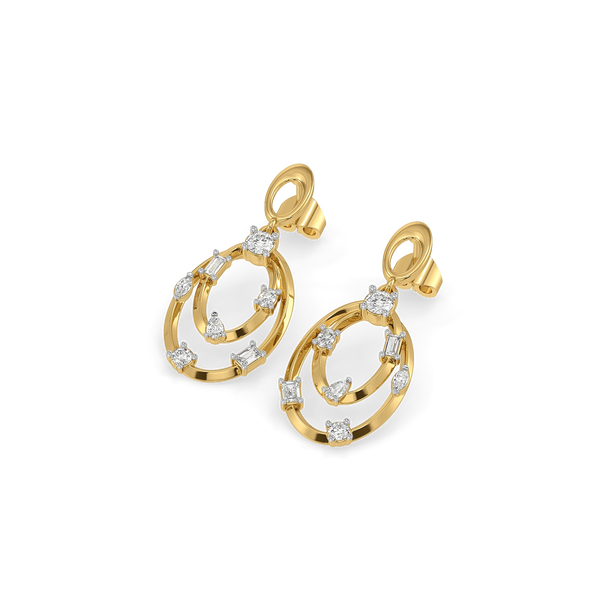 Dual Loop Lab Grown Diamond Drop Earrings