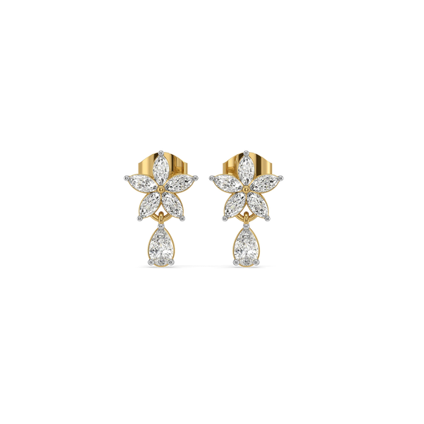 Viez Floral Lab Grown Diamond Earrings