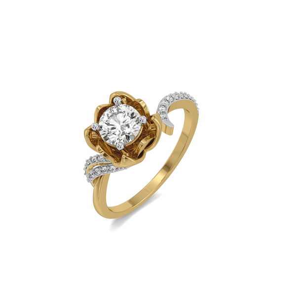 Lotus Lab Grown Diamond Ring - Perspective View