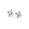 Leafy Petal Lab Grown Diamond Studs - Perspective View