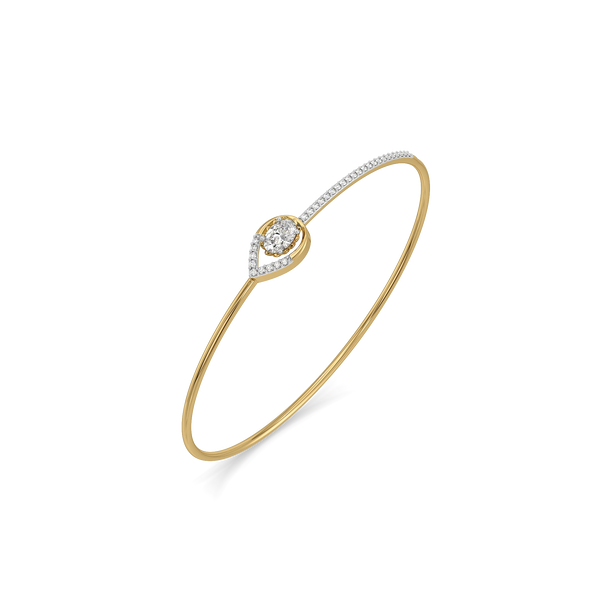 Halo Cluster Lab Grown Diamond Bangle - Perspective View