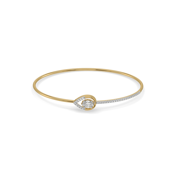 Halo Cluster Lab Grown Diamond Bangle - Front View