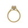 Oval Lotus Lab Grown Diamond Solitaire Ring - Top View