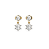 Two Stone Lab Grown Diamond Drop Earrings - Front View