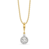 Round Solitaire Lab Grown Diamond Halo Pendant - Front View