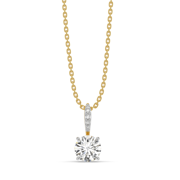 Classic Round Lab Grown Diamond Pendant - Front View