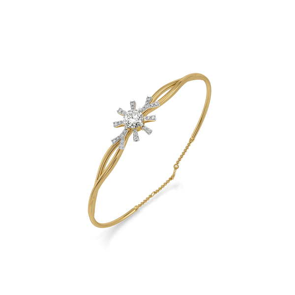 Starlit Cluster Lab Grown Diamond Bangle - Perspective View
