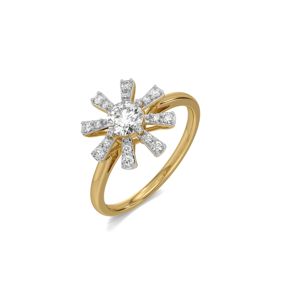 Starlit Cluster Lab Grown Diamond Ring - Perspective View