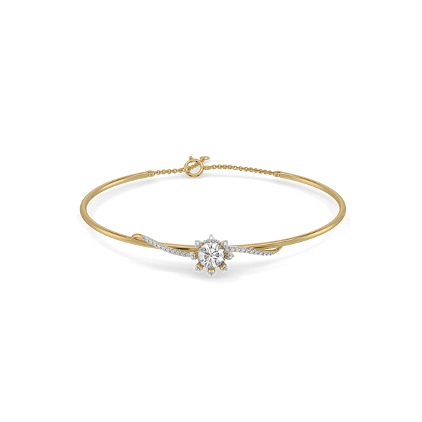 Star Bloom Lab Grown Diamond Bangle - Front View