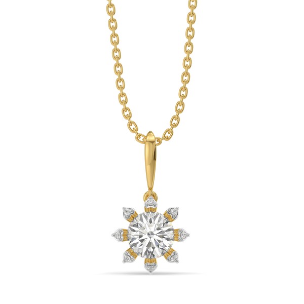 Star Bloom Lab Grown Diamond Pendant - Front View