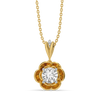 Golden Petal Lab Grown Diamond Pendant - Front View