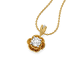 Golden Petal Lab Grown Diamond Pendant - Perspective View