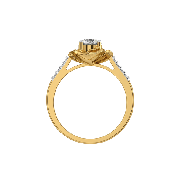 Golden Petal Lab Grown Diamond Ring - Top View