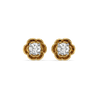 Golden Petal Lab Grown Diamond Studs - Front View