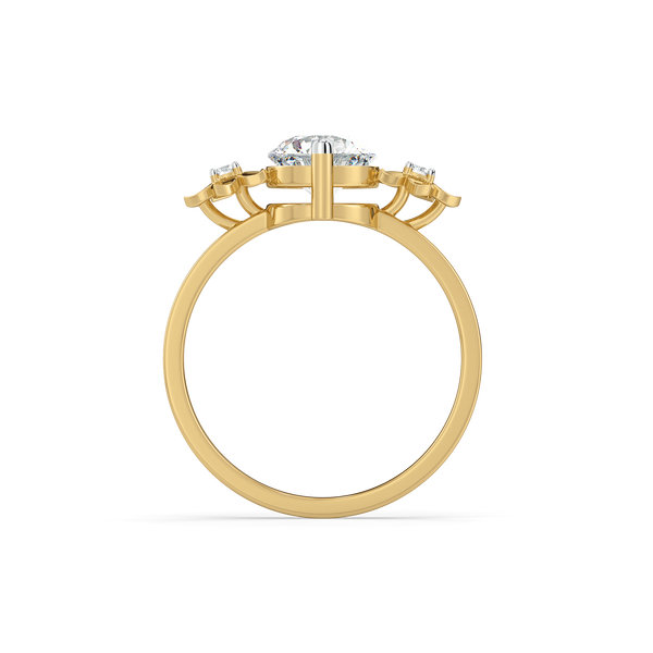 Lukson Floret Spark Gold Lab Grown Diamond Solitaire Ring Online