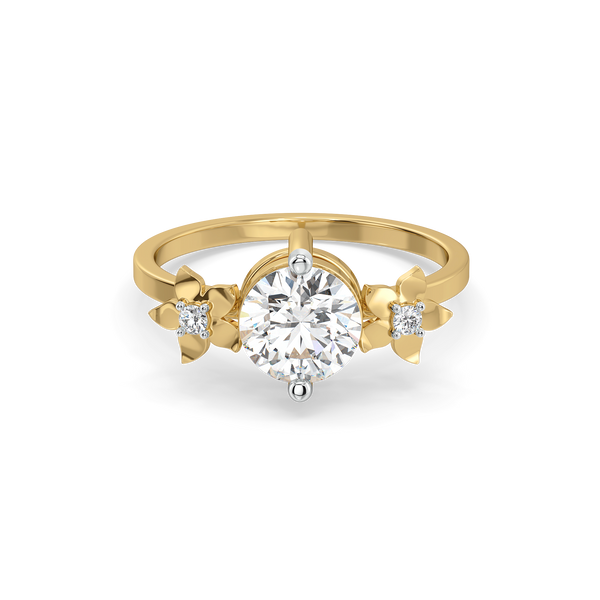 Lukson Floret Spark Gold Lab Grown Diamond Solitaire Ring in India