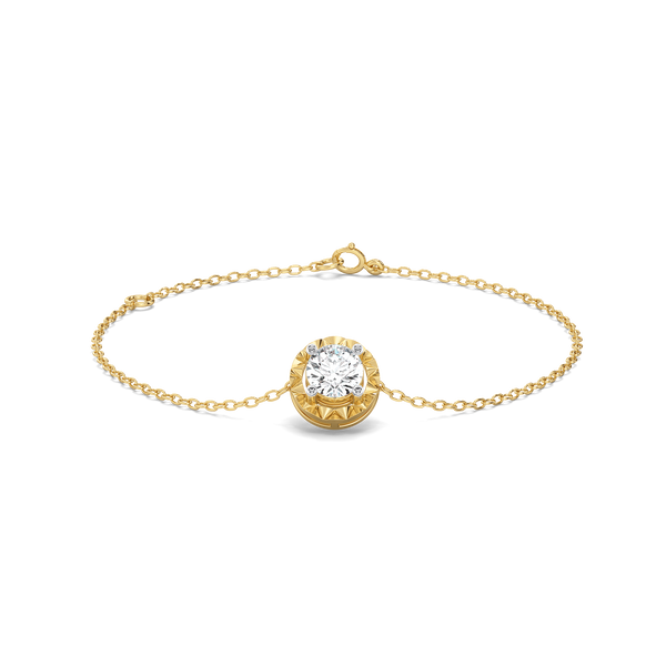 Solitaire Shine - Pure Gold Lab Diamond Bracelet
