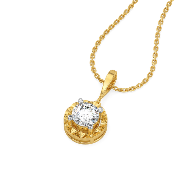 Solitaire Shine - Pure Gold Lab Diamond Pendant