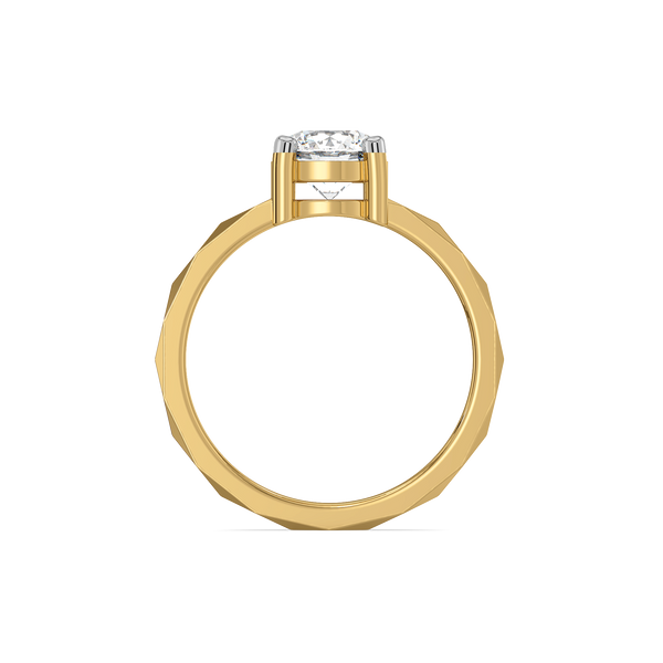 Lukson Solitaire Shine Gold Lab Grown Diamond Ring in India