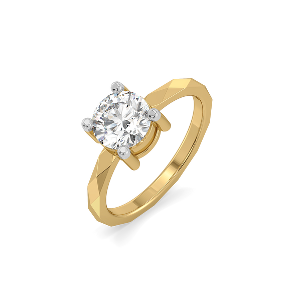 Lukson Solitaire Shine Pure Gold Lab Grown Diamond Ring