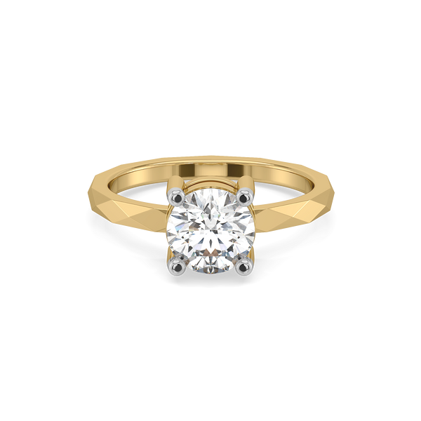 Lukson Solitaire Shine Pure Gold Lab Grown Diamond Ring in India