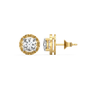 14K Gold Lab Diamond Solitaire Stud Earrings for Women | Lukson