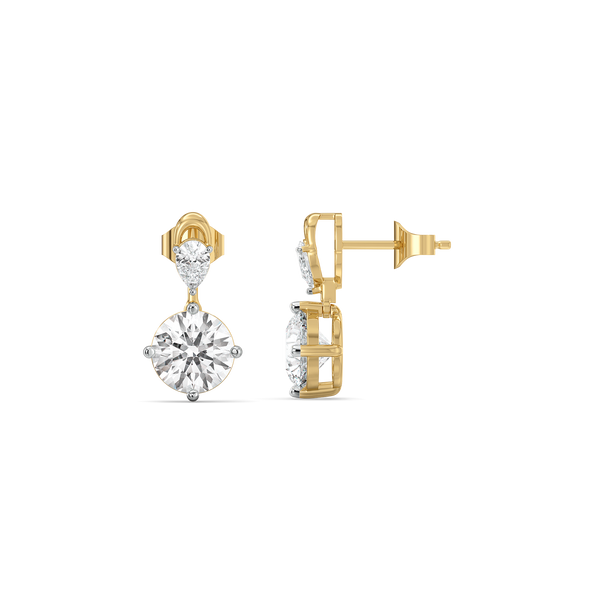 Lukson Sunlit Tear 14K Gold Lab Diamond Drops Earrings for Women
