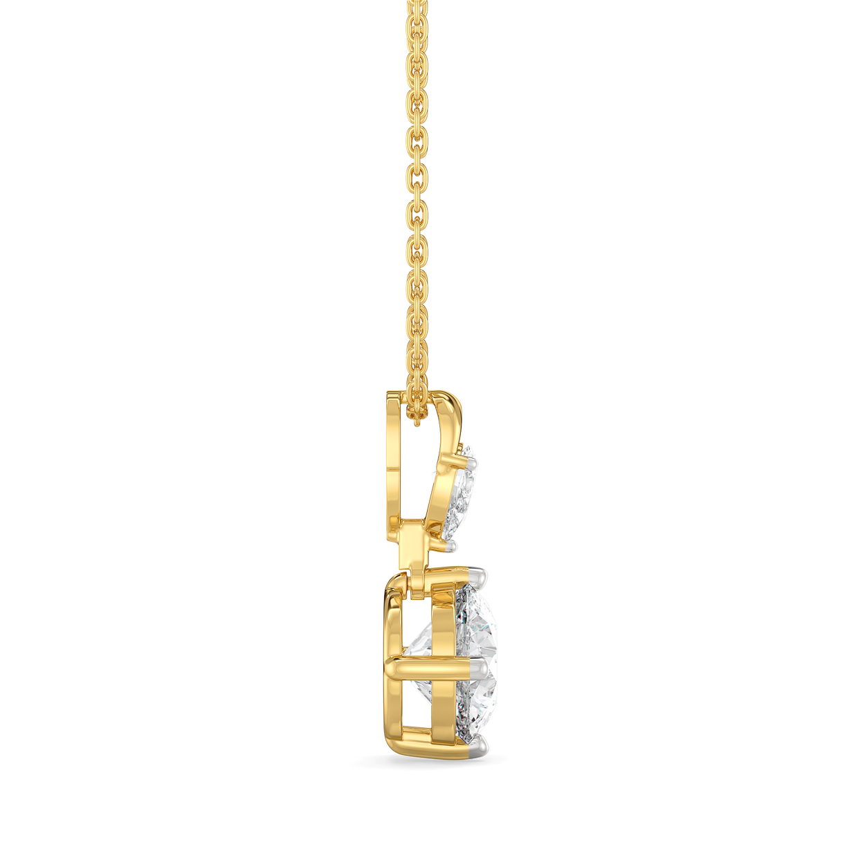 Sunlit Tear - Pure Gold Lab Diamond Pendant