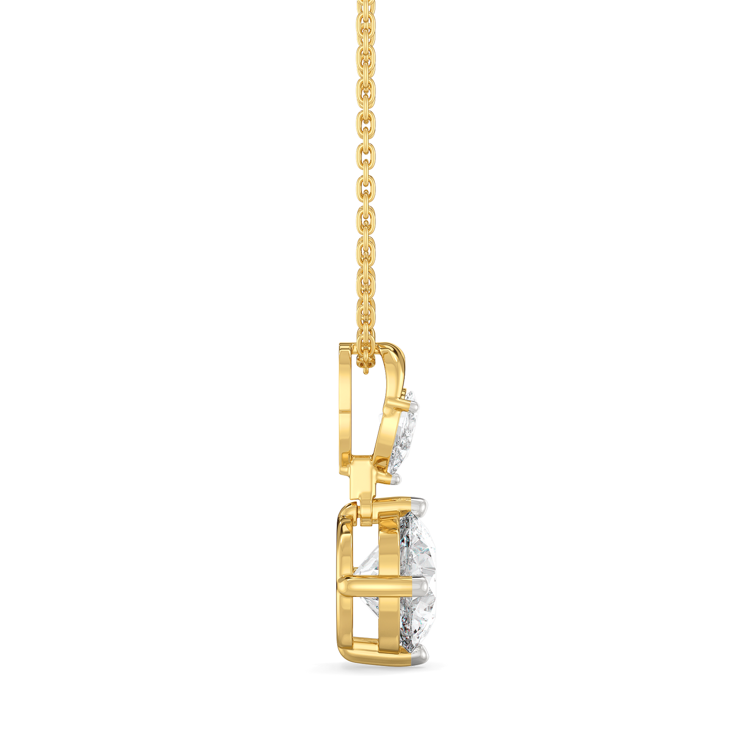 Sunlit Tear - Pure Gold Lab Diamond Pendant