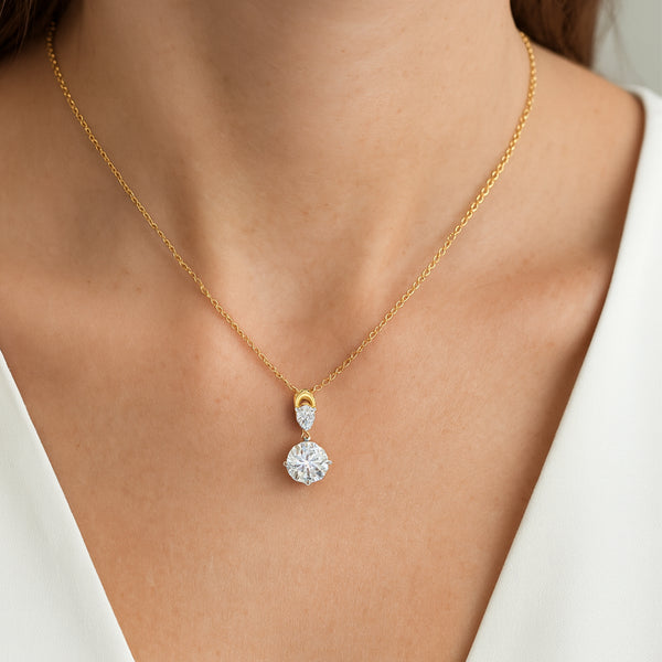 Sunlit Tear - Pure Gold Lab Diamond Pendant