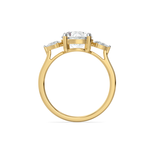 Lukson Sunlit Tear Pure Gold Lab Grown Diamond Ring for Women