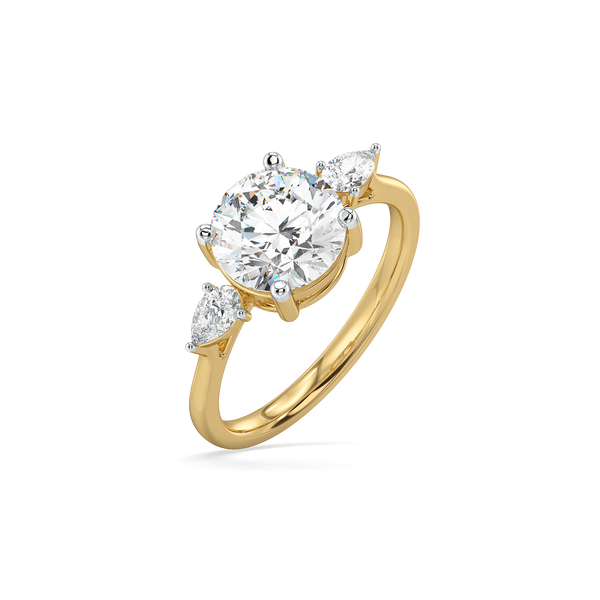 Lukson Sunlit Tear Pure Gold Lab Grown Diamond Ring