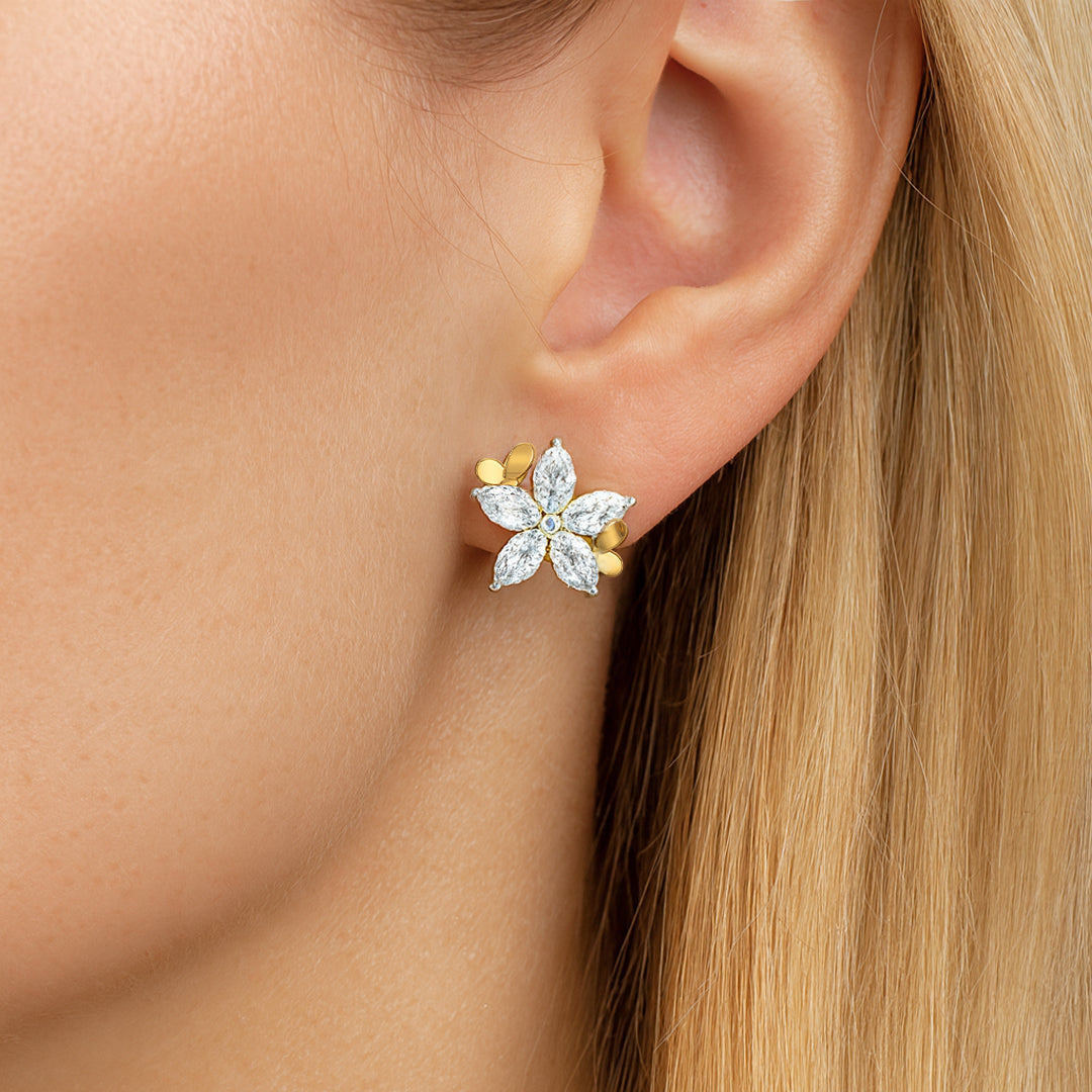 Garden of Light Studs - Pure Gold Lab Diamond Earrings