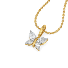 Fluttered Grace - Pure Gold Lab Diamond Pendant