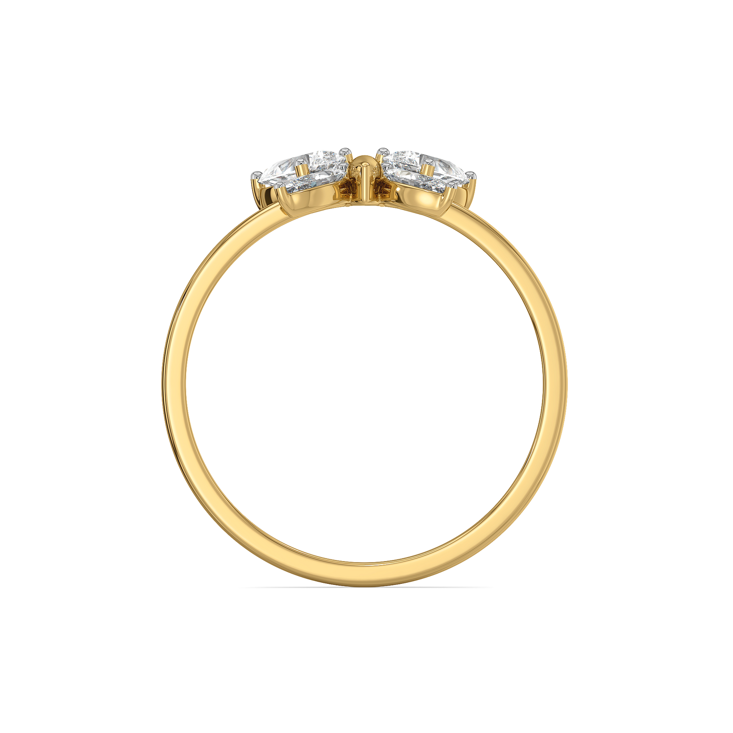Fluttered Grace - Pure Gold Lab Diamond Ring