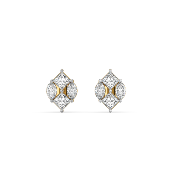 Queen’s Crown Studs - Pure Gold Lab Diamond Earrings