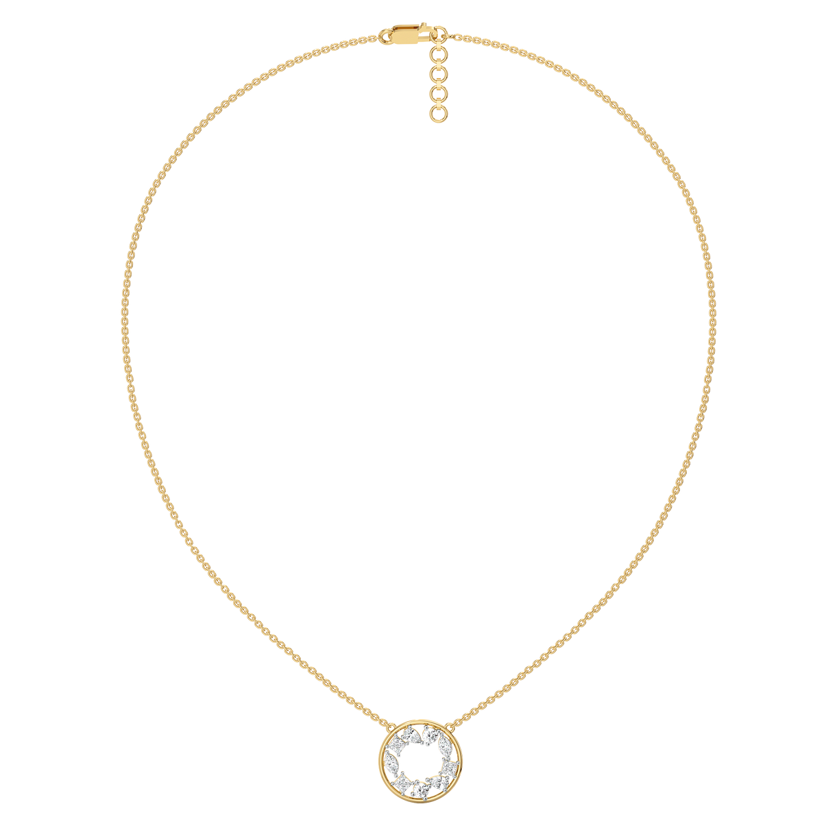 Symphony of Shapes - Pure Gold Lab Grown Diamond Necklace
