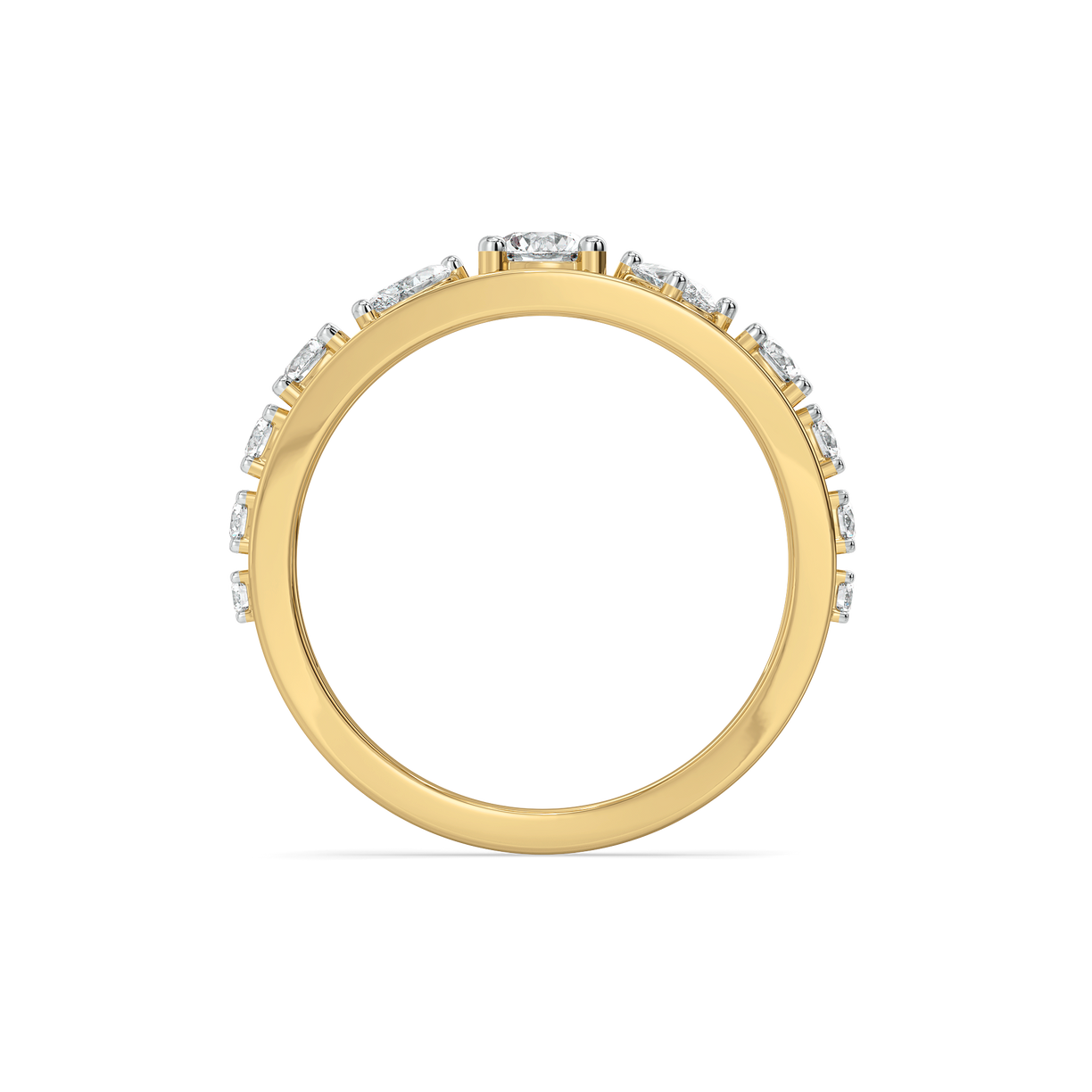 Lukson Symphony of Shapes Gold Lab Grown Diamond Ring in India