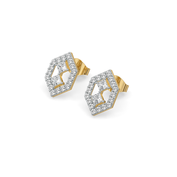 Lukson lab grown diamond princess studs