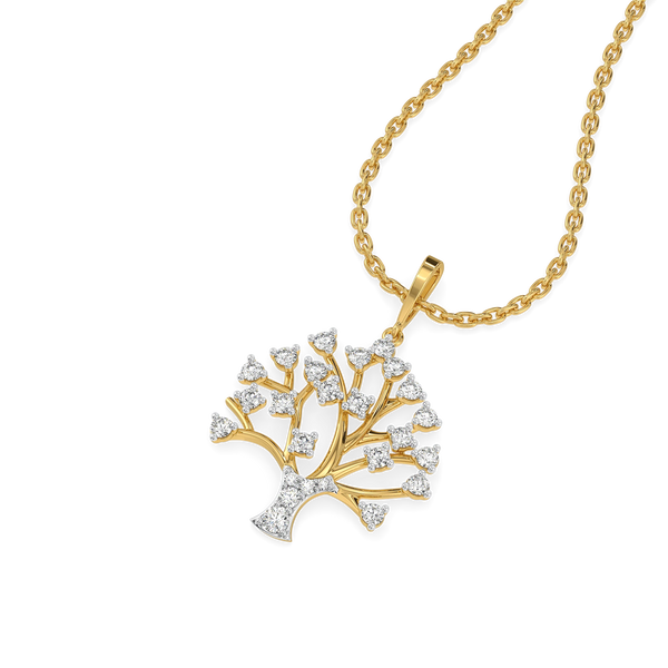Tree of Life Lab Grown Diamond Pendant - Perspective View