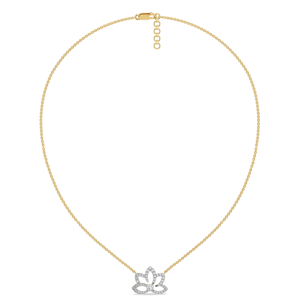 Lotus Bloom Lab Grown Diamond Necklace - Full View