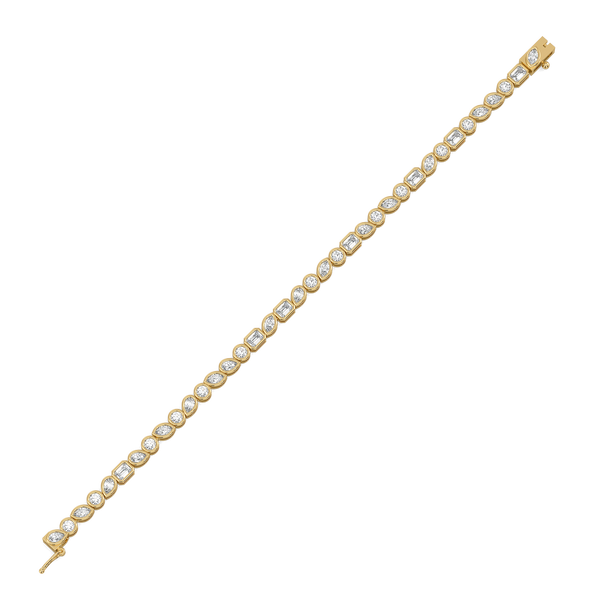 Facet Medley - Pure Gold LabGrown Diamond Solitaire Bracelet Online - Lukson