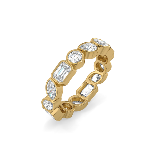 Lukson Facet Medley Pure Gold Lab Grown Diamond Solitaire Ring