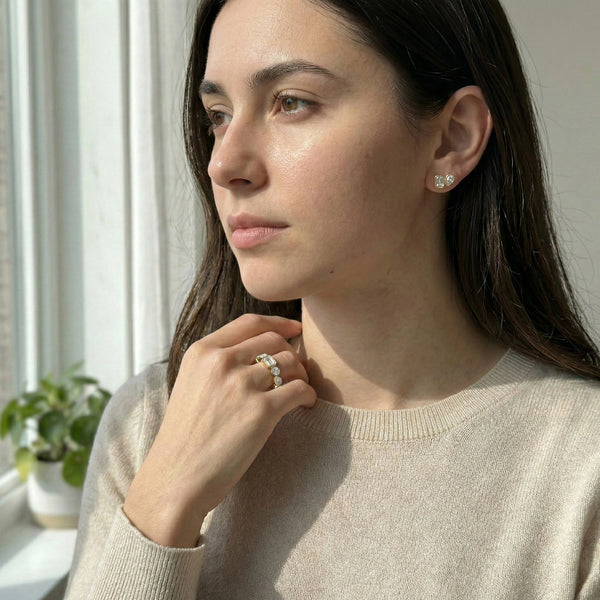 Facet Medley - Pure Gold Lab Diamond Stud Earrings